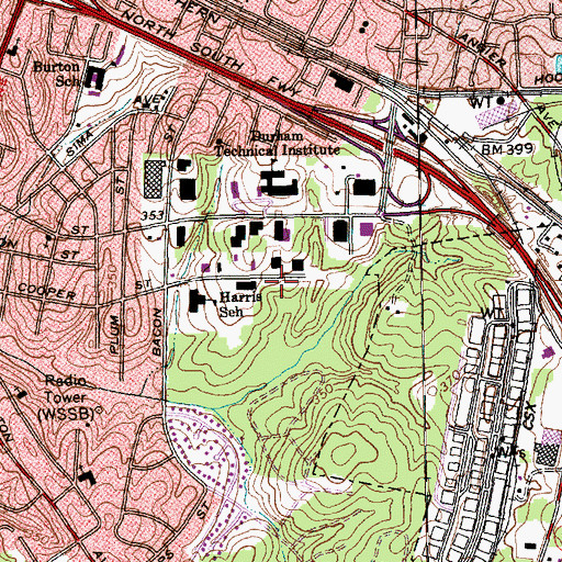 Topographic Map of Durham Tech-Glaxo Welcome Technology Center, NC