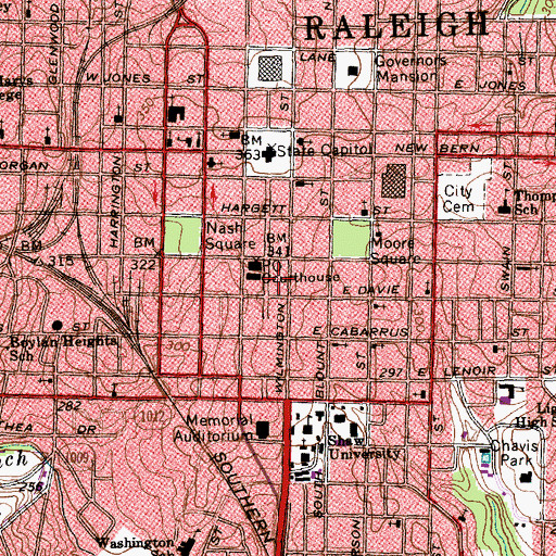Topographic Map of Electronic Information Center Wake County Government Library, NC