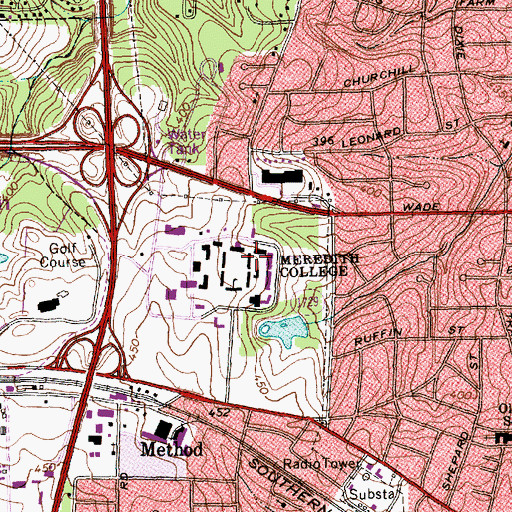 Topographic Map of Faircloth Residence Hall, NC
