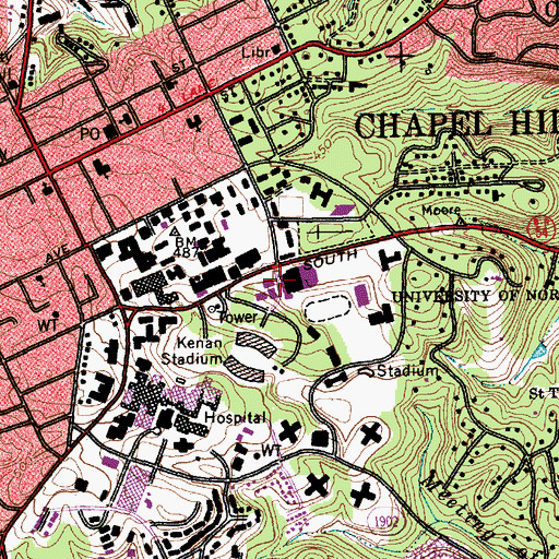 Topographic Map of Fetzer Gymnasium, NC