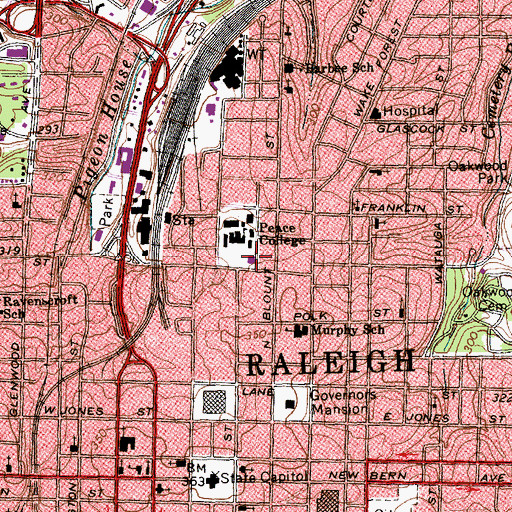 Topographic Map of Finch Library, NC