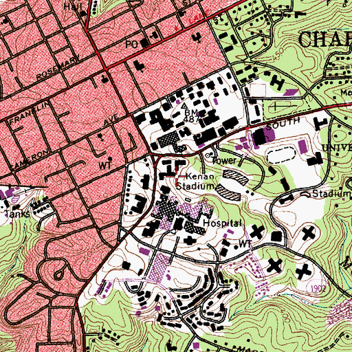 Topographic Map of Fordam Hall, NC