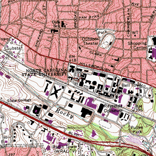 Topographic Map of Fox Science Teaching Laboratory, NC