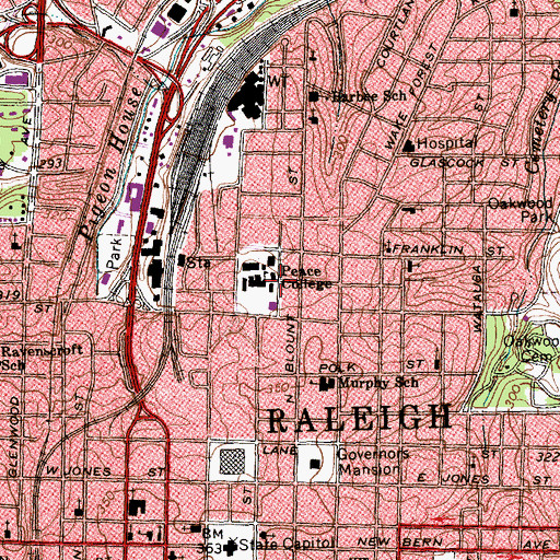 Topographic Map of Frazier Residence Hall, NC