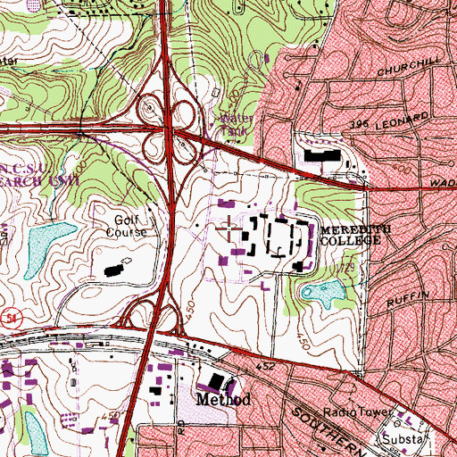 Topographic Map of Gaddy-Hamrick Art Center, NC