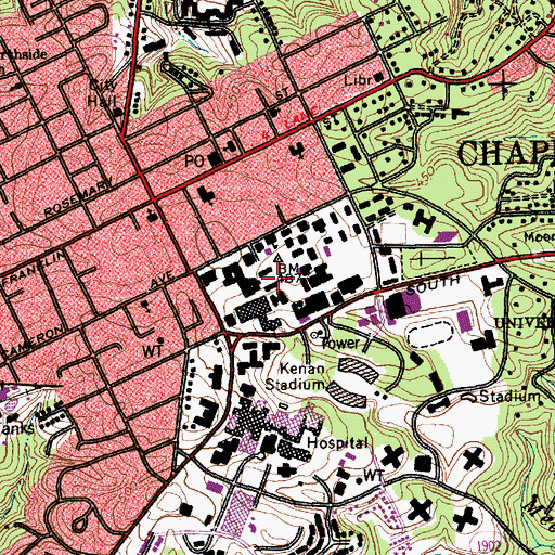 Topographic Map of Gardner Hall, NC