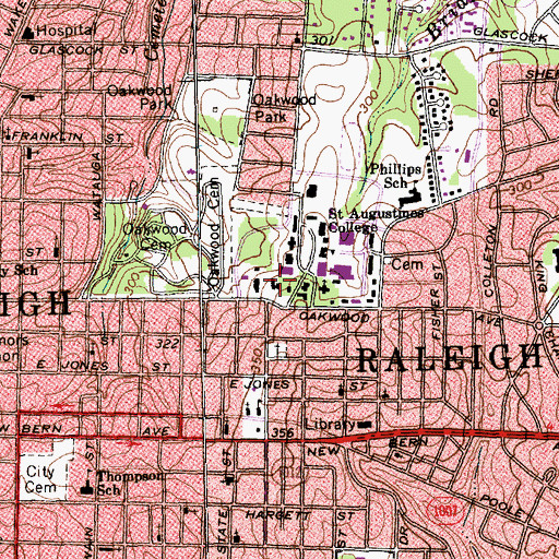 Topographic Map of Gold Hall, NC