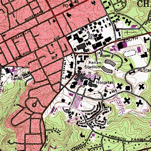 Topographic Map of Health Sciences Library, NC