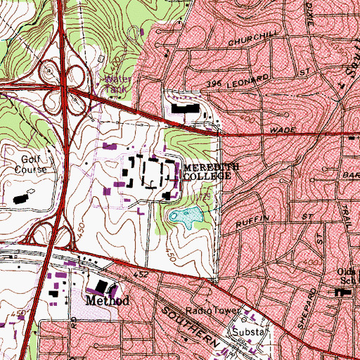 Topographic Map of Helman Residence Hall, NC