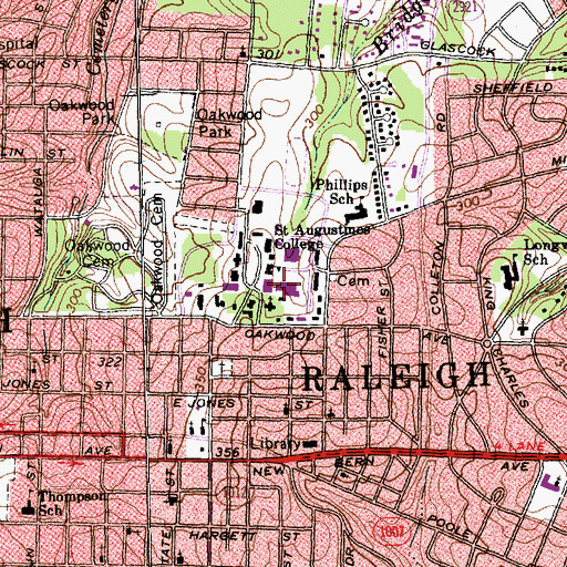 Topographic Map of Hermitage Hall, NC