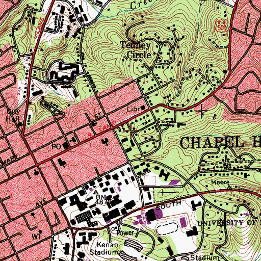 Topographic Map of Hickerson House, NC