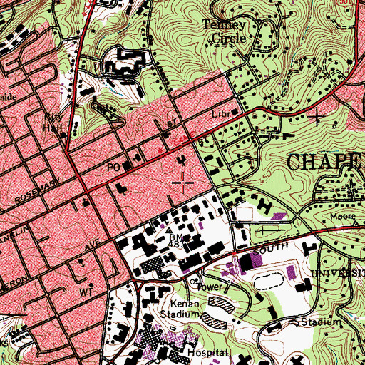 Topographic Map of Howell Hall, NC