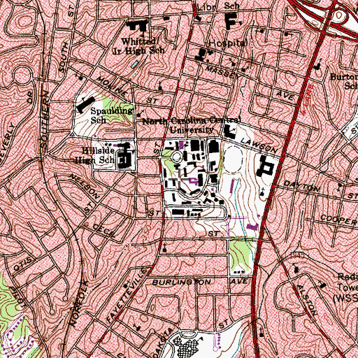 Topographic Map of Hubbard Chemistry Building, NC