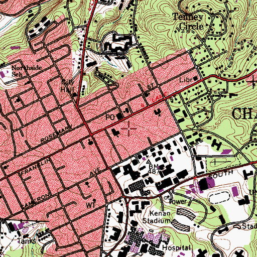 Topographic Map of Hyde Institute for Arts and Humanities, NC
