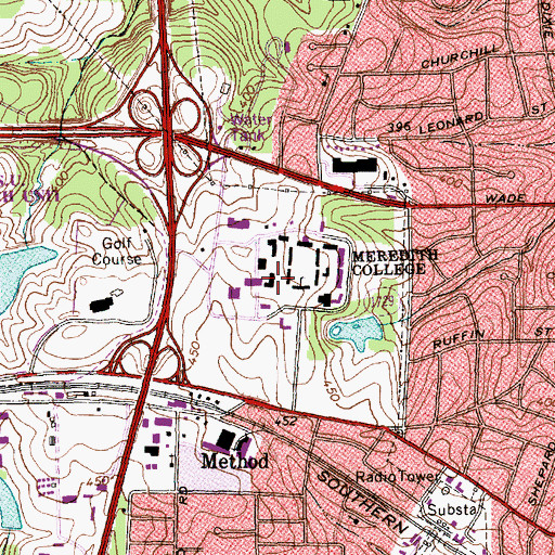 Topographic Map of Joyner Hall, NC