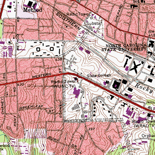 Topographic Map of Joyner Visitor Center, NC