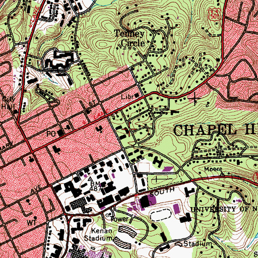 Topographic Map of Kenen Residence Hall, NC