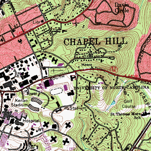 Topographic Map of Knap-Sanders Building, NC