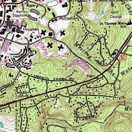 Topographic Map of Koury Natatorium, NC