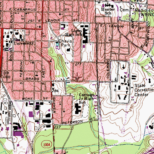 Topographic Map of Bible Way Temple, NC