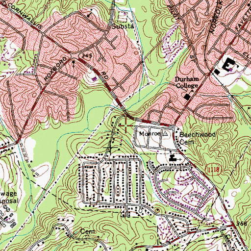 Topographic Map of Bibleway Apostolic Temple, NC
