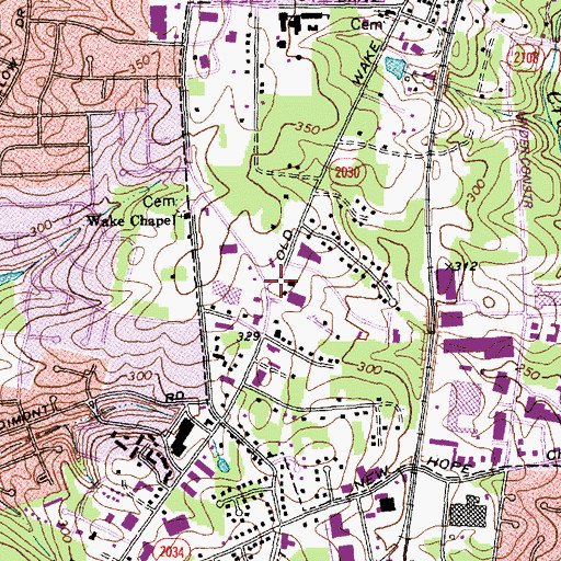 Topographic Map of Calvary Chapel, NC