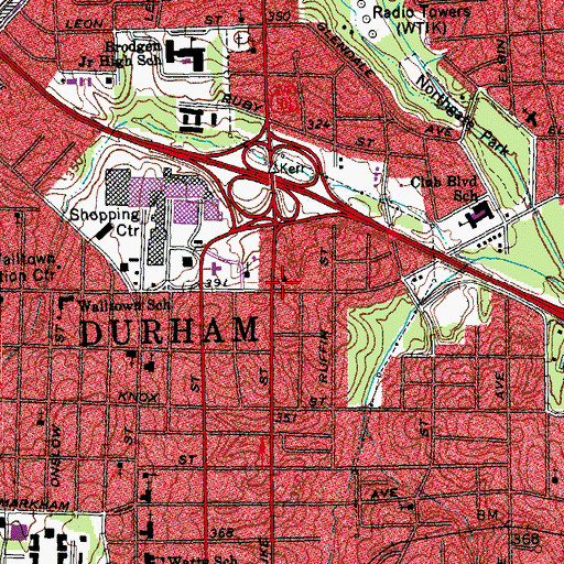 Topographic Map of Calvary Free Will Baptist Church, NC