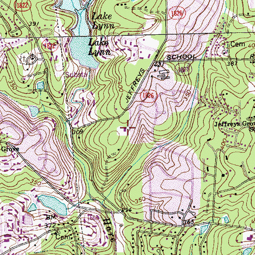 Topographic Map of Calvary Presbyterian Church, NC
