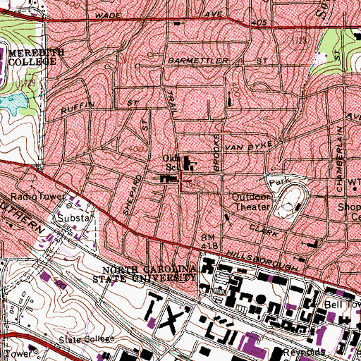 Topographic Map of Chinese Baptist Church, NC