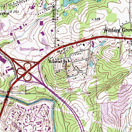 Topographic Map of Church in Raleigh, NC