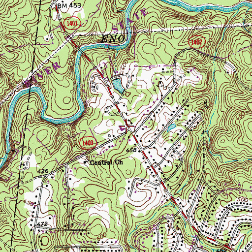 Topographic Map of Church of Christ, NC