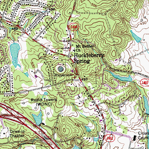 Topographic Map of Church of Christ, NC