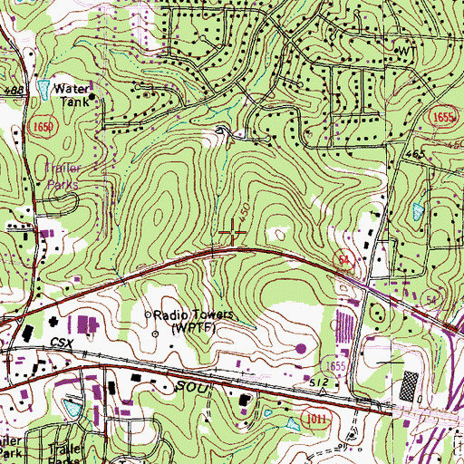 Topographic Map of Church of Faith II, NC