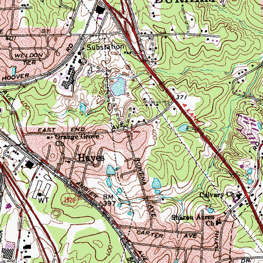 Topographic Map of Church of God and True Holiness, NC