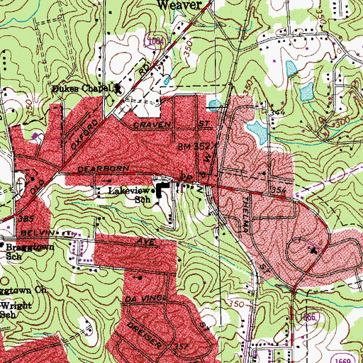 Topographic Map of Church of God of Prophecy, NC