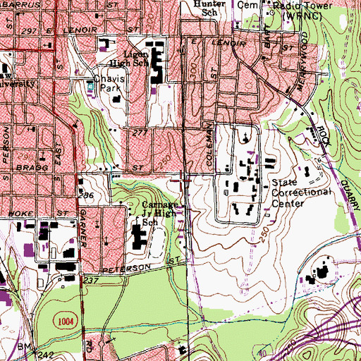 Topographic Map of Church of God of Prophecy, NC