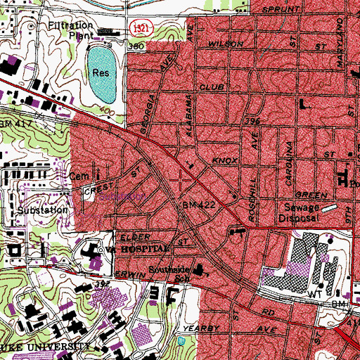 Topographic Map of Church of Philadelphia, NC