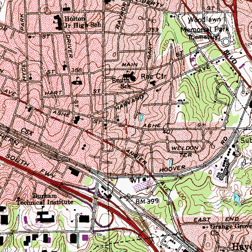 Topographic Map of Church on the Rock, NC