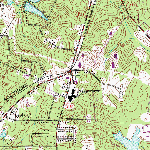 Topographic Map of Community Baptist Church, NC