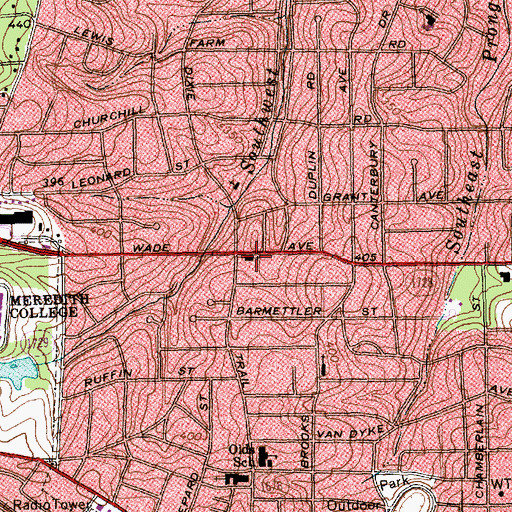 Topographic Map of Community United Church of Christ, NC