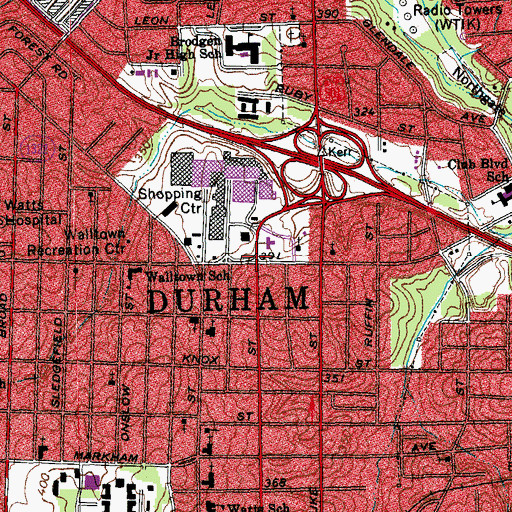 Topographic Map of Daughters of the King Ministries, NC