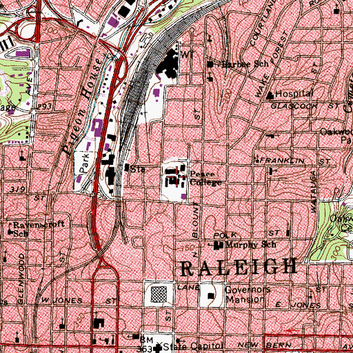 Topographic Map of Dinwiddle Chapel, NC