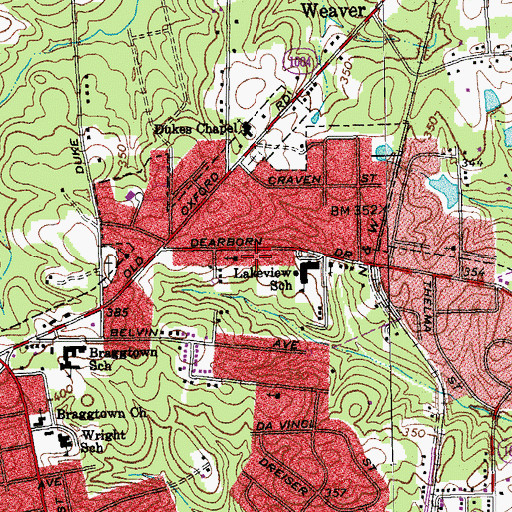 Topographic Map of Disciples Church of Christ, NC