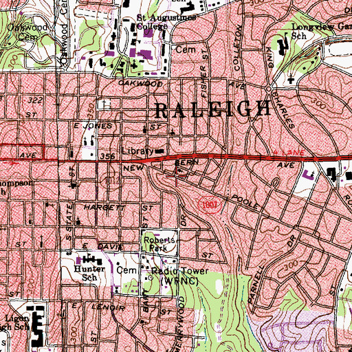 Topographic Map of Eastern Star Church, NC