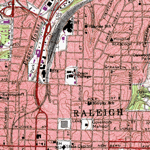 Topographic Map of Leggett Theater, NC