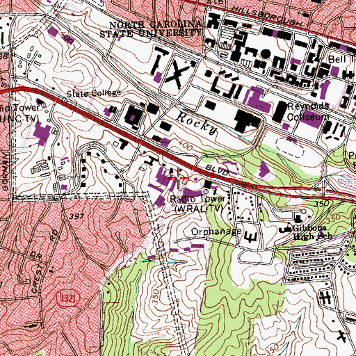 Topographic Map of Magnolia Cottage, NC