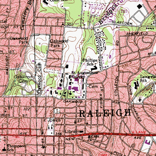Topographic Map of Martin Luther King Junior College Union, NC