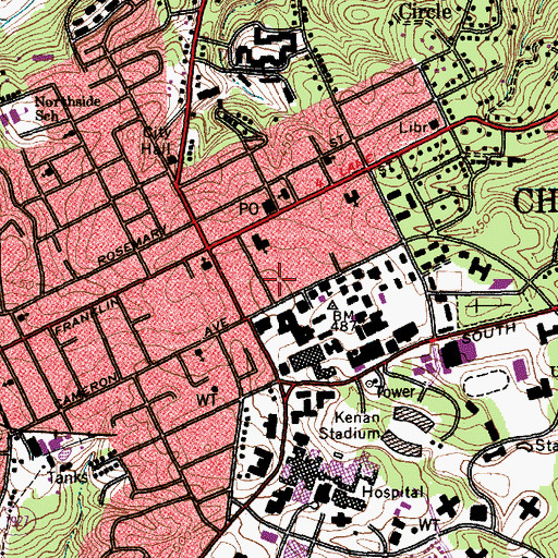Topographic Map of Mary Ann Smith Building, NC