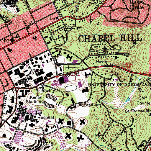 Topographic Map of McCaskill Soccer Center, NC
