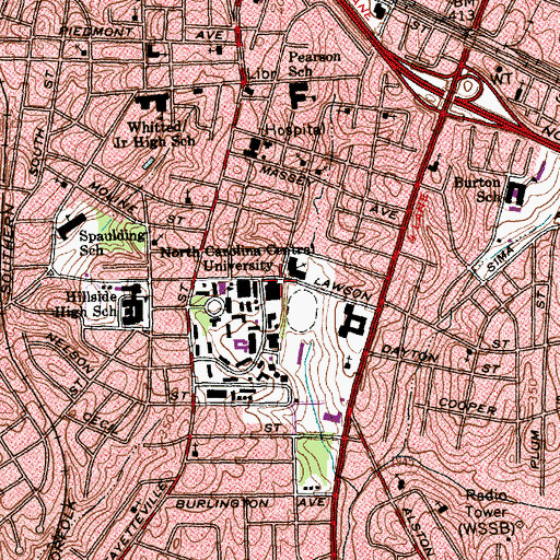 Topographic Map of McDougald-McLendon Gymnasium, NC